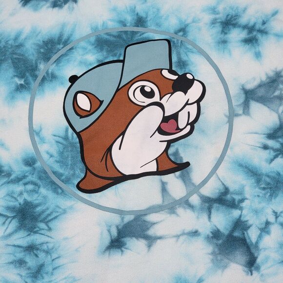Buc-ee's LS Pullover Lt. Blue Tie Dye Oversized Sweatshirt - Size Large - Picture 2 of 4